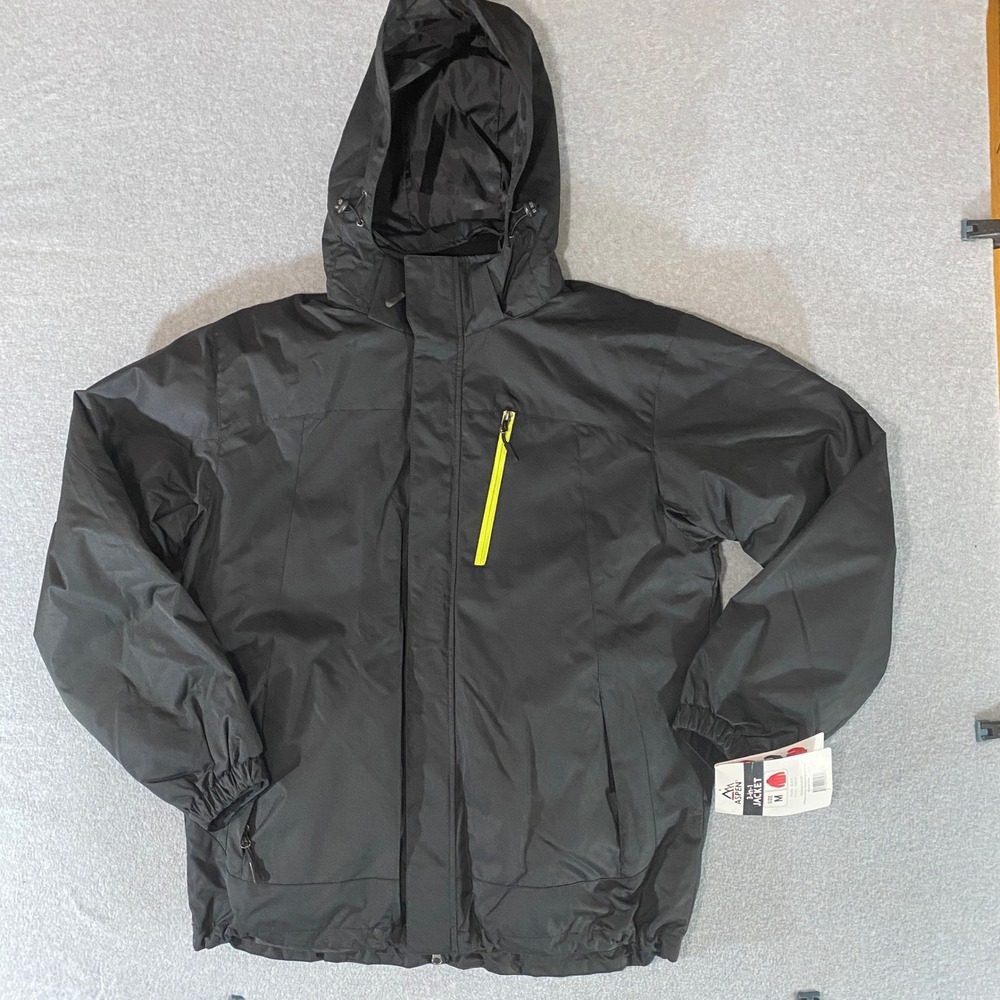 Aspen Mens 3-in-1 Jacket Black Water Resistant Ski Winter Coat Medium NWT